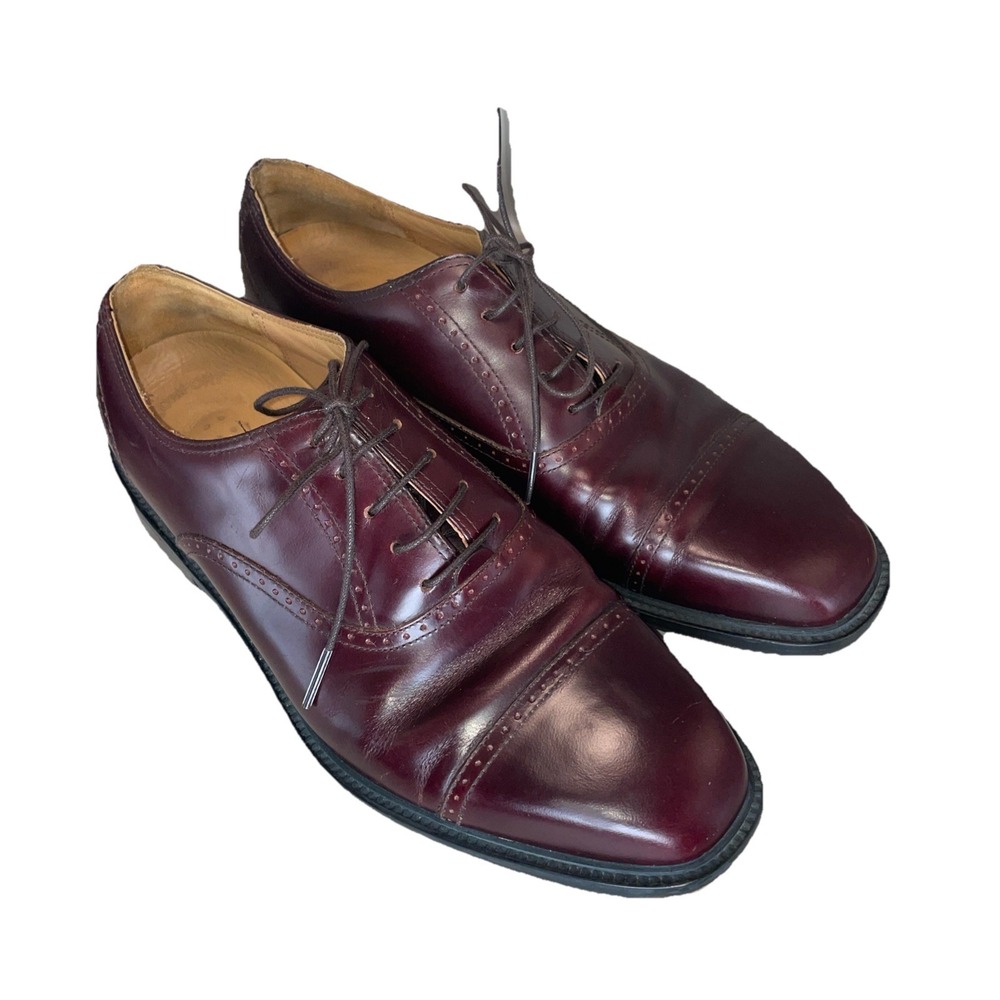 Rockport Mens 8M Brown Leather Oxford Dress Shoes Cap Toe Brogue Comfort